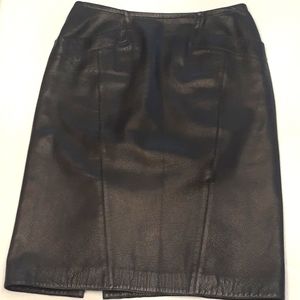 EUC Vintage Karl Lagerfeld black leather skirt